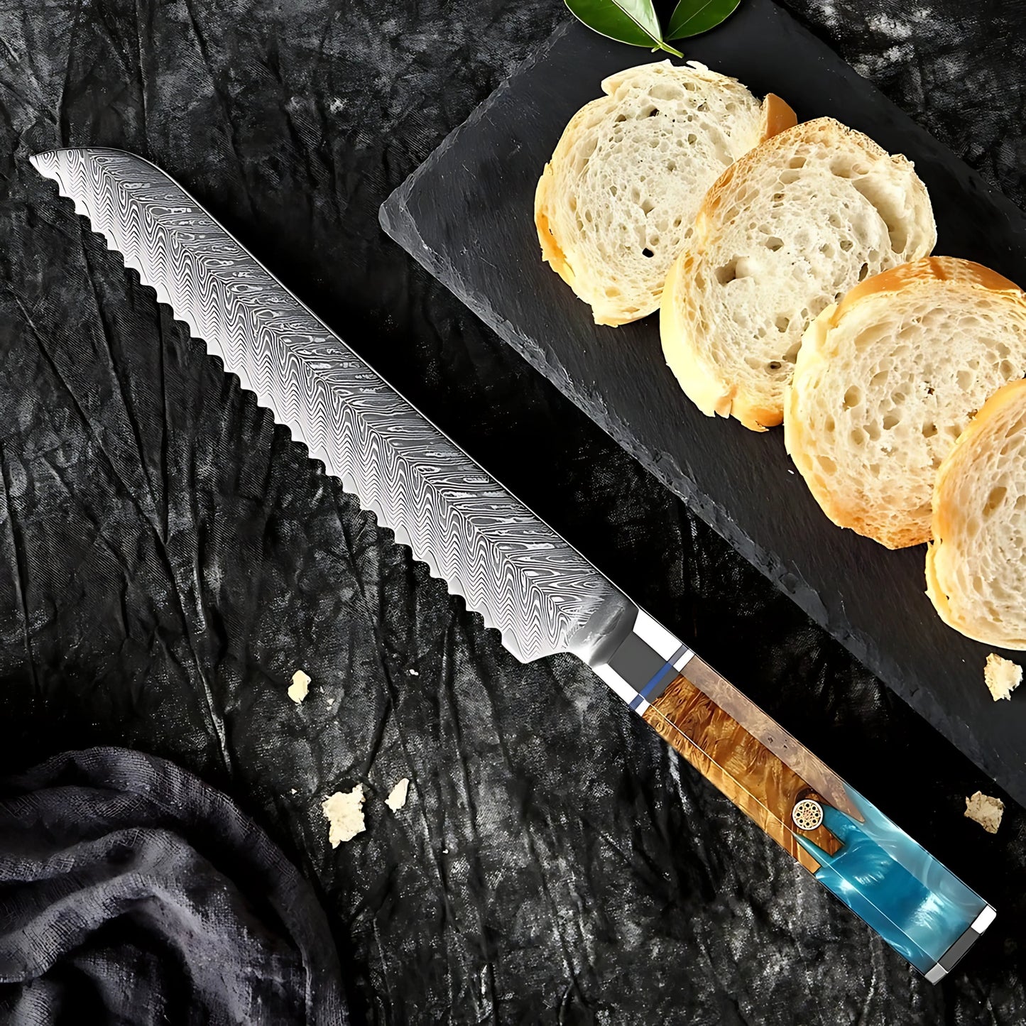 Akarui Damascus Bread Knife